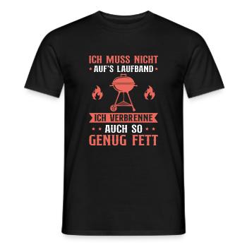 Grillen Ich muss nicht auf's Laufband - Männer T-Shirt - Schwarz - Vorne - AI Model Male 178 light (178cm)