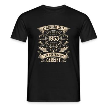 Legendär 1953 Jahrgang 70. Geburtstag Geschenk - Männer T-Shirt - Schwarz - Vorne - AI Model Male 178 light (178cm)