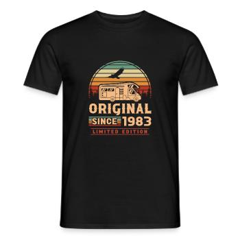 1983 Jahrgang Camping 40. Geburtstag Geschenk - Männer T-Shirt - Schwarz - Vorne - AI Model Male 178 light (178cm)