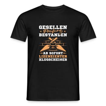 Ausbildung bestanden Maurer Geselle - Männer T-Shirt - Schwarz - Vorne - AI Model Male 178 light (178cm)