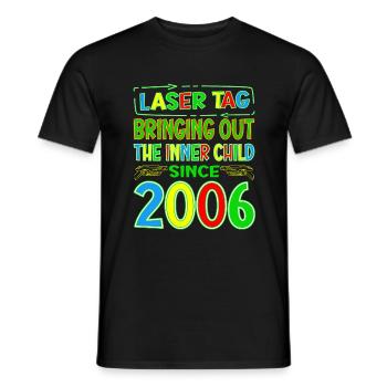 Laser Tag Bringing Out The Inner Child Years Old - Men's T-Shirt - black - Front - AI Model Male 178 light (178cm)