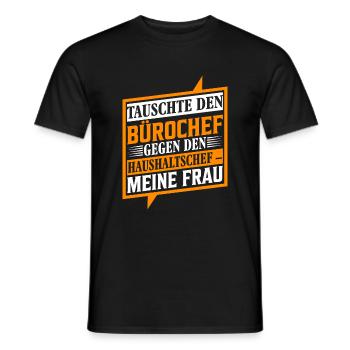 Pensionisten Bürochef Frau Chef Rente - Männer T-Shirt - Schwarz - Vorne - AI Model Male 178 light (178cm)
