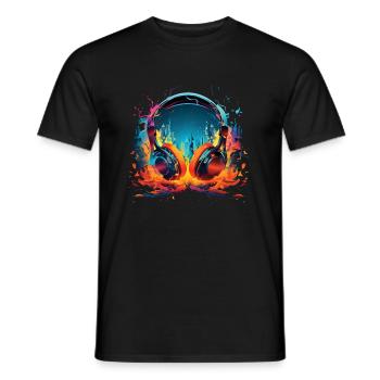 Headset - Männer T-Shirt - Schwarz - Vorne - AI Model Male 178 light (178cm)