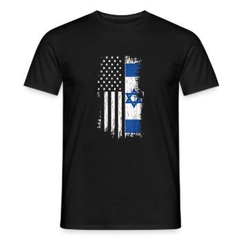 Israel Usa - Männer T-Shirt - Schwarz - Vorne - AI Model Male 178 light (178cm)