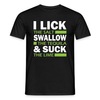 Je lèche le sel tequila citron vert - T-shirt homme - noir - Devant - AI Model Male 178 light (178cm)