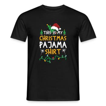 Pyjama Shirt - Männer T-Shirt - Schwarz - Vorne - AI Model Male 178 light (178cm)