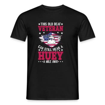Mile Away Helicopter Pilot Vietnam Veteran - Men's T-Shirt - black - Front - AI Model Male 178 light (178cm)