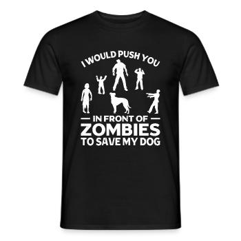 Dich Vor Zombies Drücken Um Meine Katze Zu Retten - Männer T-Shirt - Schwarz - Vorne - AI Model Male 178 light (178cm)
