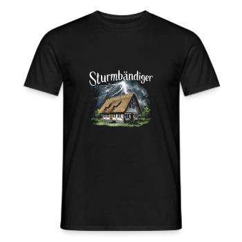 Dompteur de tempête Nordeutsch Friesland Maison au toit de chaume - T-shirt homme - noir - Devant - AI Model Male 178 light (178cm)