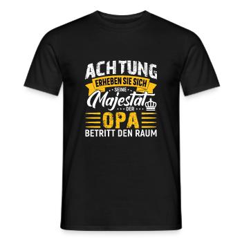 Majesty Grandpa Birthday Grandfather - Men's T-Shirt - black - Front - AI Model Male 178 light (178cm)