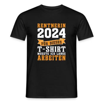 Pensioner 2024 Retirement Retirement Funny Women - Men's T-Shirt - black - Front - AI Model Male 178 light (178cm)