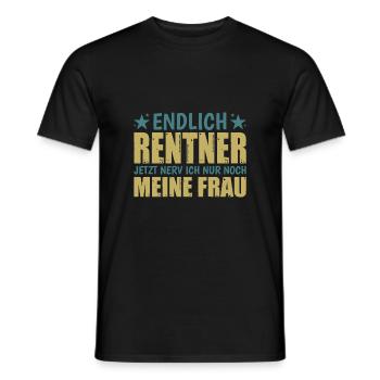 Enfin à la retraite maintenant, je ne fais qu’ennuyer ma femme - T-shirt homme - noir - Devant - AI Model Male 178 light (178cm)