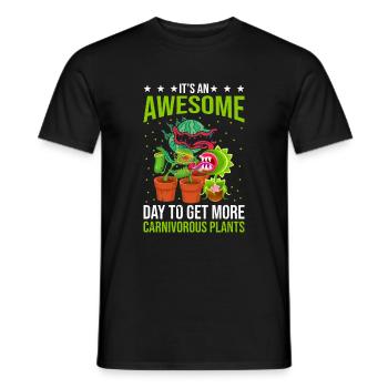 Fantastic day for carnivorous plants - Men's T-Shirt - black - Front - AI Model Male 178 light (178cm)