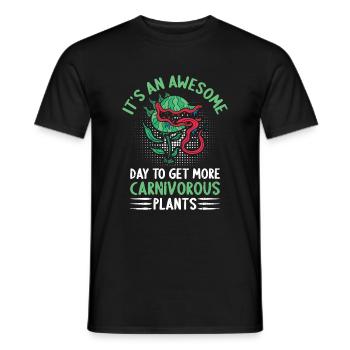 Fantastic day for carnivorous plants - Men's T-Shirt - black - Front - AI Model Male 178 light (178cm)