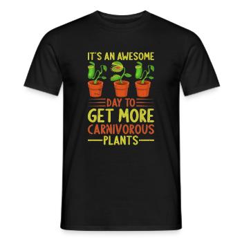 Fantastic day for carnivorous plants - Men's T-Shirt - black - Front - AI Model Male 178 light (178cm)