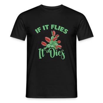 When it flies, it dies carnivorous - Men's T-Shirt - black - Front - AI Model Male 178 light (178cm)