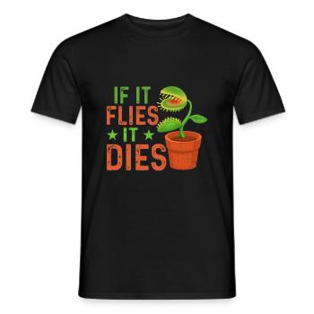 When it flies, it dies carnivorous - Men's T-Shirt - black - Front - AI Model Male 178 light (178cm)
