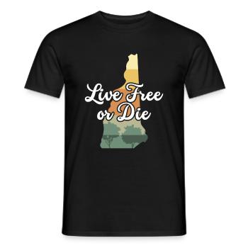 Live Free or Die Retro Nature Vintage New - Men's T-Shirt - black - Front - AI Model Male 178 light (178cm)