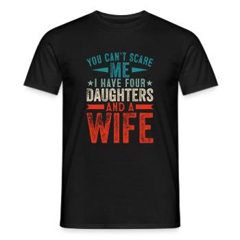 Du Kannst Mir Keine Angst Machen, Ich Habe Vier - Männer T-Shirt - Schwarz - Vorne - AI Model Male 178 light (178cm)