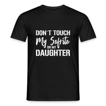 Design « Ne touchez pas à mon Sofrito ou à ma fille » - T-shirt homme - noir - Devant - AI Model Male 178 light (178cm)