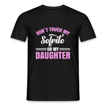 Design « Ne touchez pas à mon Sofrito ou à ma fille » - T-shirt homme - noir - Devant - AI Model Male 178 light (178cm)