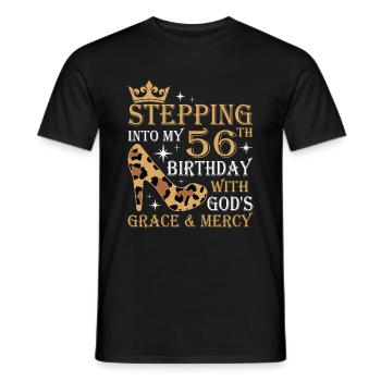 High Heels Kick In My 56th Birthday - Men's T-Shirt - black - Front - AI Model Male 178 light (178cm)