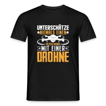 Drone Pilot Drone Quadcopter Gift - Men's T-Shirt - black - Front - AI Model Male 178 light (178cm)
