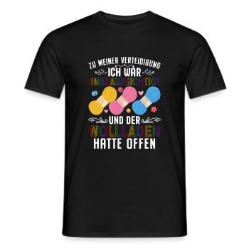 Hobby Knitting Crochet Mom Mom Grandma Gift - Men's T-Shirt - black - Front - AI Model Male 178 light (178cm)