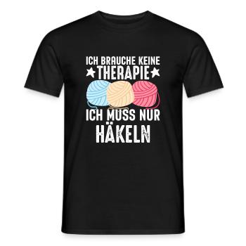 Therapie Häkeln Stricken Nähen Herren Damen - Männer T-Shirt - Schwarz - Vorne - AI Model Male 178 light (178cm)