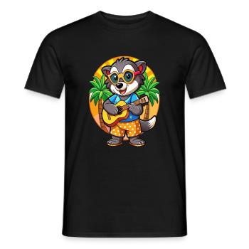 Lunettes de soleil drôle blaireau dessin animé plage d’été - T-shirt homme - noir - Devant - AI Model Male 178 light (178cm)