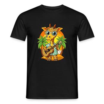 Lustige Giraffe Cartoon Sommer Strand Sonnenbrille - Männer T-Shirt - Schwarz - Vorne - AI Model Male 178 light (178cm)