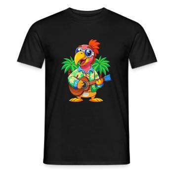 Lustige Papageien-Cartoon-Sommer-Strand-Sonnenbrille - Männer T-Shirt - Schwarz - Vorne - AI Model Male 178 light (178cm)