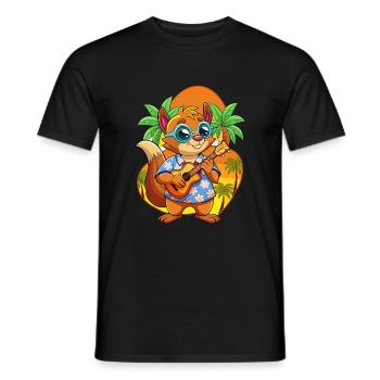 Lustige Eichhörnchen Cartoon Sommer Strand Sonnenbrille - Männer T-Shirt - Schwarz - Vorne - AI Model Male 178 light (178cm)