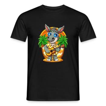 Funny Donkey Cartoon Summer Beach Sunglasses - Men's T-Shirt - black - Front - AI Model Male 178 light (178cm)