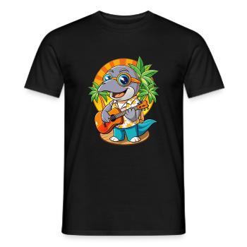 Lustige Delphin Cartoon Sommer Strand Sonnenbrille - Männer T-Shirt - Schwarz - Vorne - AI Model Male 178 light (178cm)