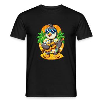 Funny Penguin Cartoon Summer Beach Sunglasses - Men's T-Shirt - black - Front - AI Model Male 178 light (178cm)