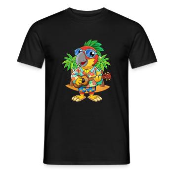 Lustige Papageien-Cartoon-Sommer-Strand-Sonnenbrille - Männer T-Shirt - Schwarz - Vorne - AI Model Male 178 light (178cm)