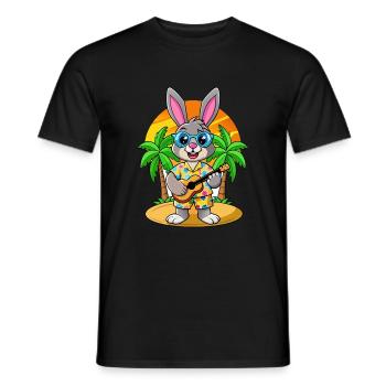 Lustige Kaninchen Cartoon Sommer Strand Sonnenbrille - Männer T-Shirt - Schwarz - Vorne - AI Model Male 178 light (178cm)