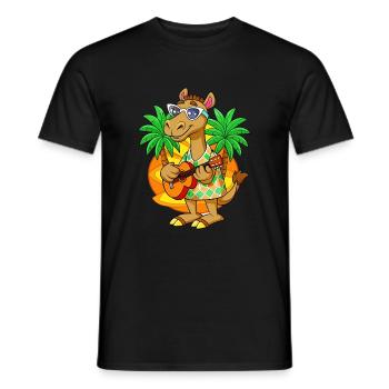Lustige Kamel Cartoon Sommer Strand Sonnenbrille Gitarre - Männer T-Shirt - Schwarz - Vorne - AI Model Male 178 light (178cm)
