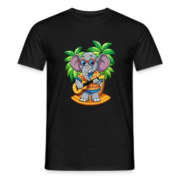 Funny Elephant Cartoon Summer Beach Sunglasses - Men's T-Shirt - black - Front - AI Model Male 178 light (178cm)