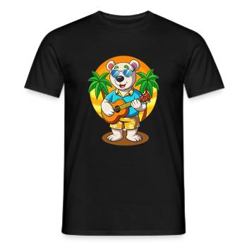Lustige Eisbär Cartoon Sommer Strand Sonnenbrille - Männer T-Shirt - Schwarz - Vorne - AI Model Male 178 light (178cm)