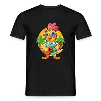 Lustige Wachtel Cartoon Sommer Strand Sonnenbrille Gitarre - Männer T-Shirt - Schwarz - Vorne - AI Model Male 178 light (178cm)