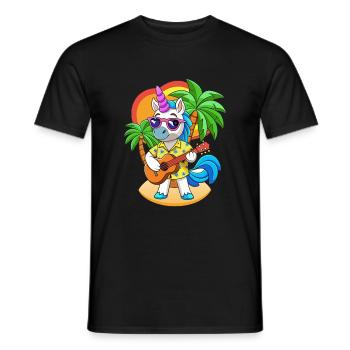 Lunettes de soleil de plage d’été de dessin animé de licorne drôle - T-shirt homme - noir - Devant - AI Model Male 178 light (178cm)