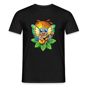 Lustige Schmetterling Cartoon Sommer Strand Sonnenbrille - Männer T-Shirt - Schwarz - Vorne - AI Model Male 178 light (178cm)