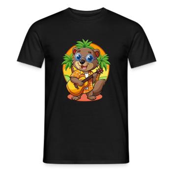 Lustige Biber Cartoon Sommer Strand Sonnenbrille - Männer T-Shirt - Schwarz - Vorne - AI Model Male 178 light (178cm)