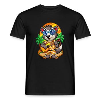 Lunettes de soleil drôle blaireau dessin animé plage d’été - T-shirt homme - noir - Devant - AI Model Male 178 light (178cm)