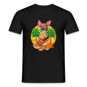 Funny Kangaroo Summer Beach Sunglasses Hawaiian - Men's T-Shirt - black - Front - AI Model Male 178 light (178cm)