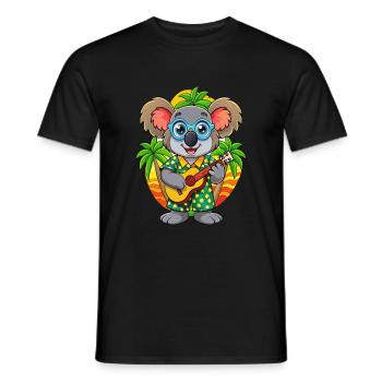 Funny Koala Summer Beach Sunglasses Hawaiian - Men's T-Shirt - black - Front - AI Model Male 178 light (178cm)