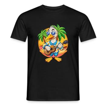 Lunettes de soleil Funny Swan Summer Beach Hawaïen - T-shirt homme - noir - Devant - AI Model Male 178 light (178cm)