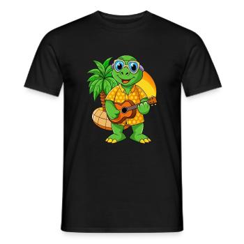 Lustige Schildkröte Sommer Strand Sonnenbrille Hawaiian - Männer T-Shirt - Schwarz - Vorne - AI Model Male 178 light (178cm)